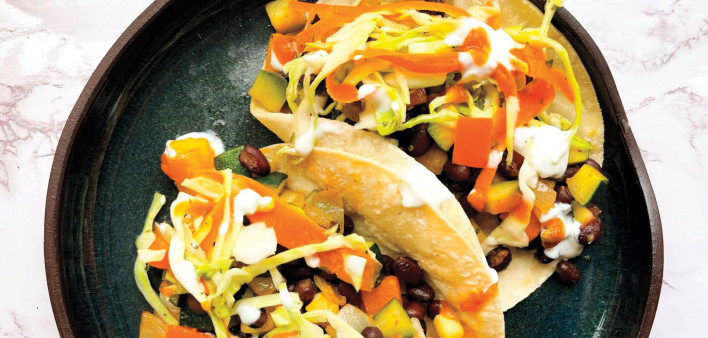 Black Bean & Sautéed Veggie Tacos