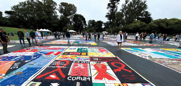 The community event marked the 35th anniversary of the AIDS Quilt