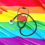 rainbow flag stethoscope and heart