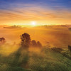 beutiful sunrise over meadow