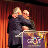 Cleve Jones (right) accepts a lifetime award from former San Francisco  Mayor Art Agnos.