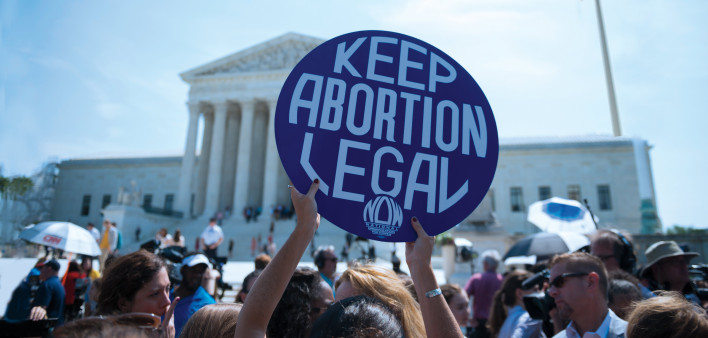 Abortion demonstration in front of Supreme Court Roe Wade