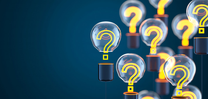 light bulbs with question marks ideas