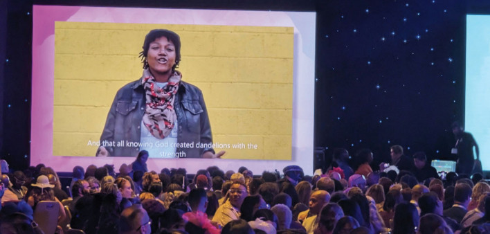 A video of HIV activist and poet Mary Bowman reciting her poem “Dandelions”
