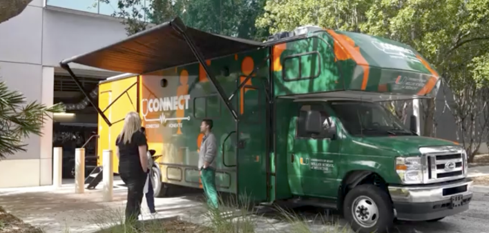 University of Miami's CONNECT mobile unit brings info on HIV research to folks in South Florida.
