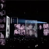 Photos projected at the Madonna concert