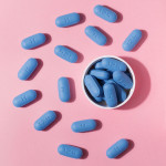 blue pills white bottle PrEP