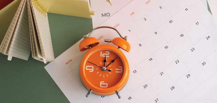 Monthly and yearly calendar. Paper calendar with date. Day planner. Weekly, monthly and yearly schedule. Modern organizer. Business diary. Deadline reminder. Daily events management.