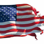tattered American Flag US Flag in the wind