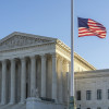 Flags fly at half-staff at the United States Supreme Court