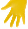 putting on yellow gloves