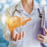 Doctor and liver illustration